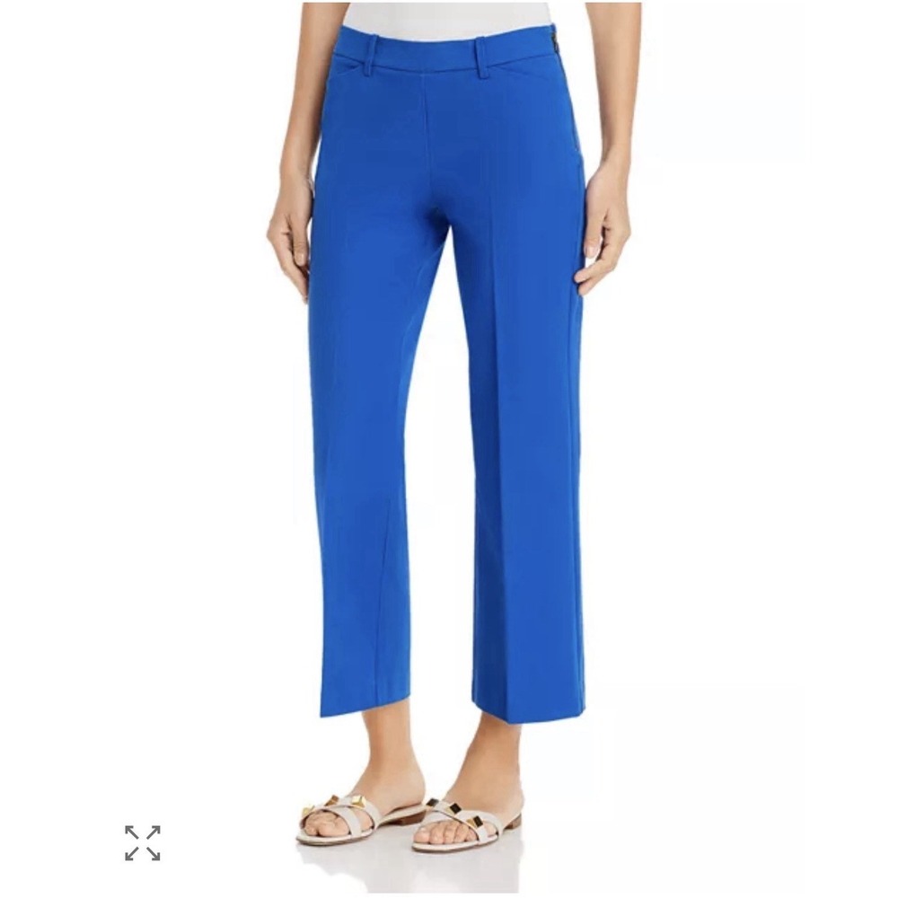 NWT Kobi Halperin Charly Straight Leg Cropped Ankle Pants Sz 8 Blue Stretch